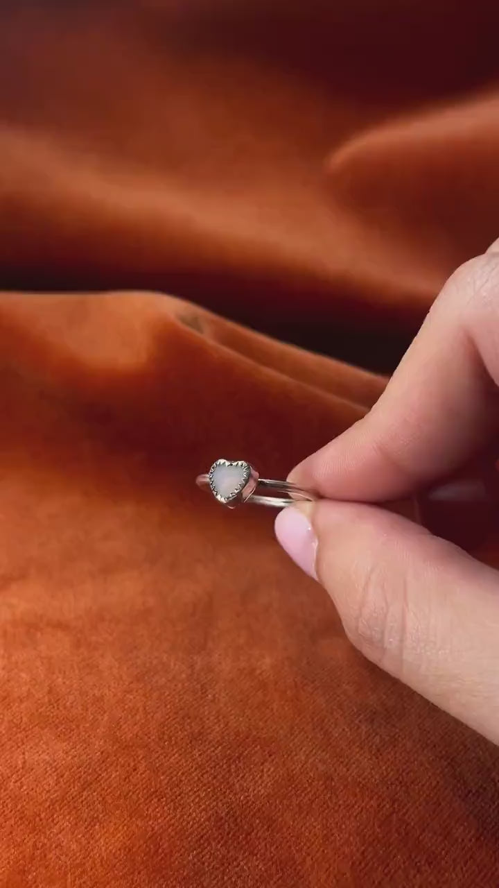 Pink Opal Heart Ring